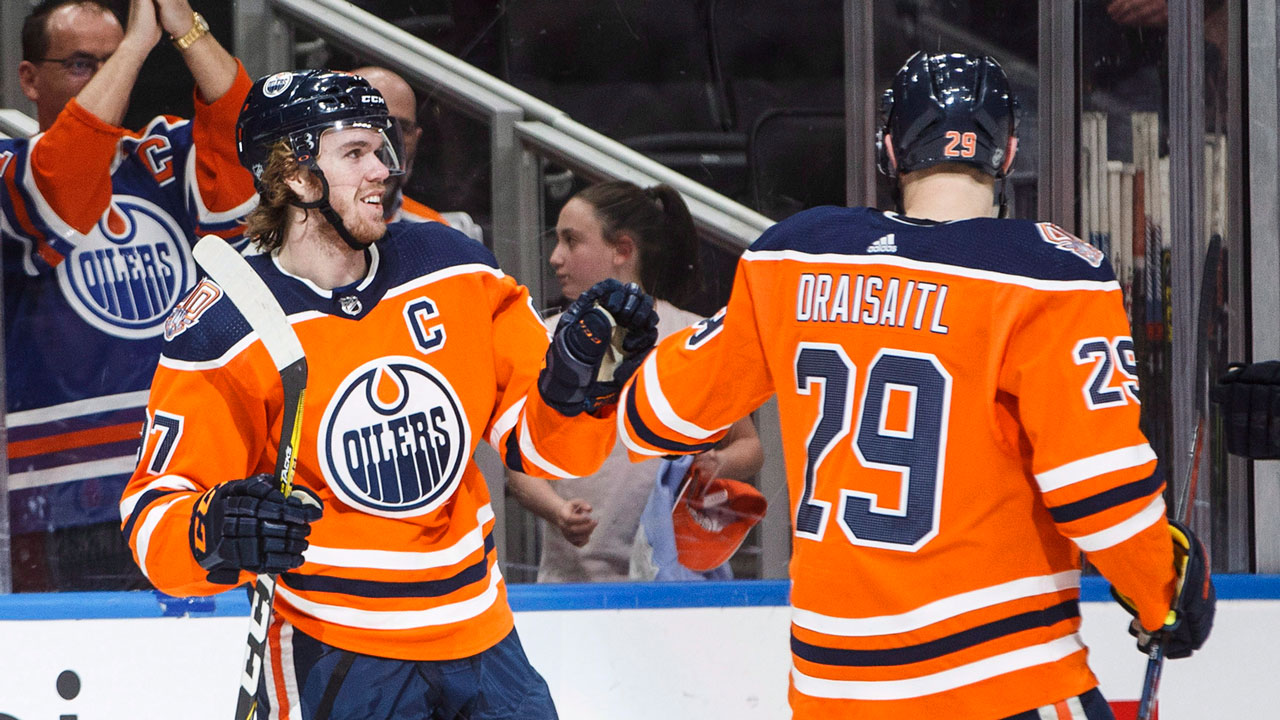 Ryan Nugent-Hopkins looks at home on line next to Leon Draisaitl