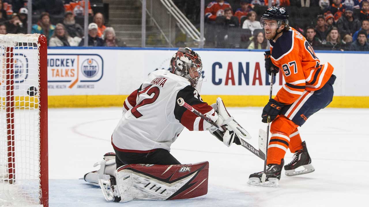 McDavid scores two goals to power Oilers past Coyo