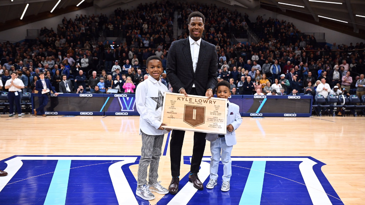 Villanova Retires Kyle Lowry S Jersey During Halftime Ceremony Sportsnet Ca