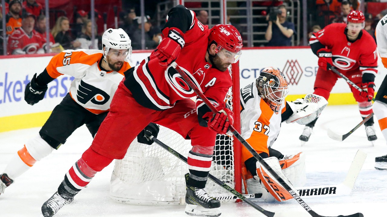 Carolina Hurricanes left wing Jordan Martinook (48) says his team voted against the NHL's proposed return-to-play format last week. (Gerry Broome/AP)