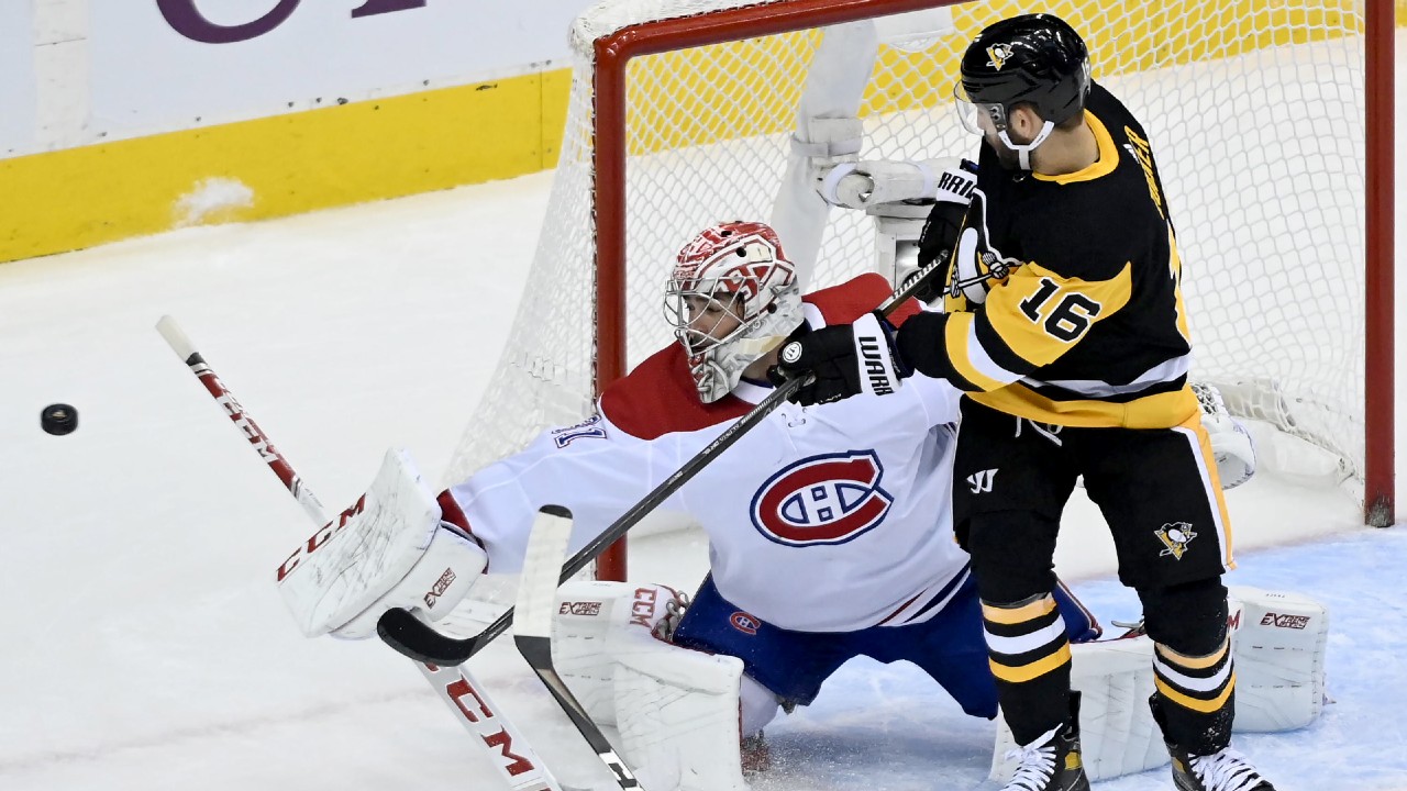 Crosby, Zucker lead Penguins past Canadiens to tie