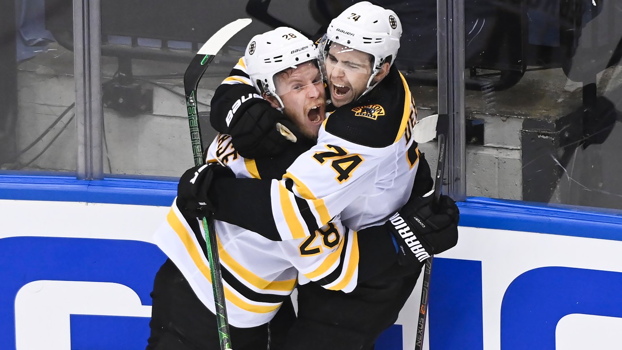 DeBrusk scores twice as Bruins rally in third to b