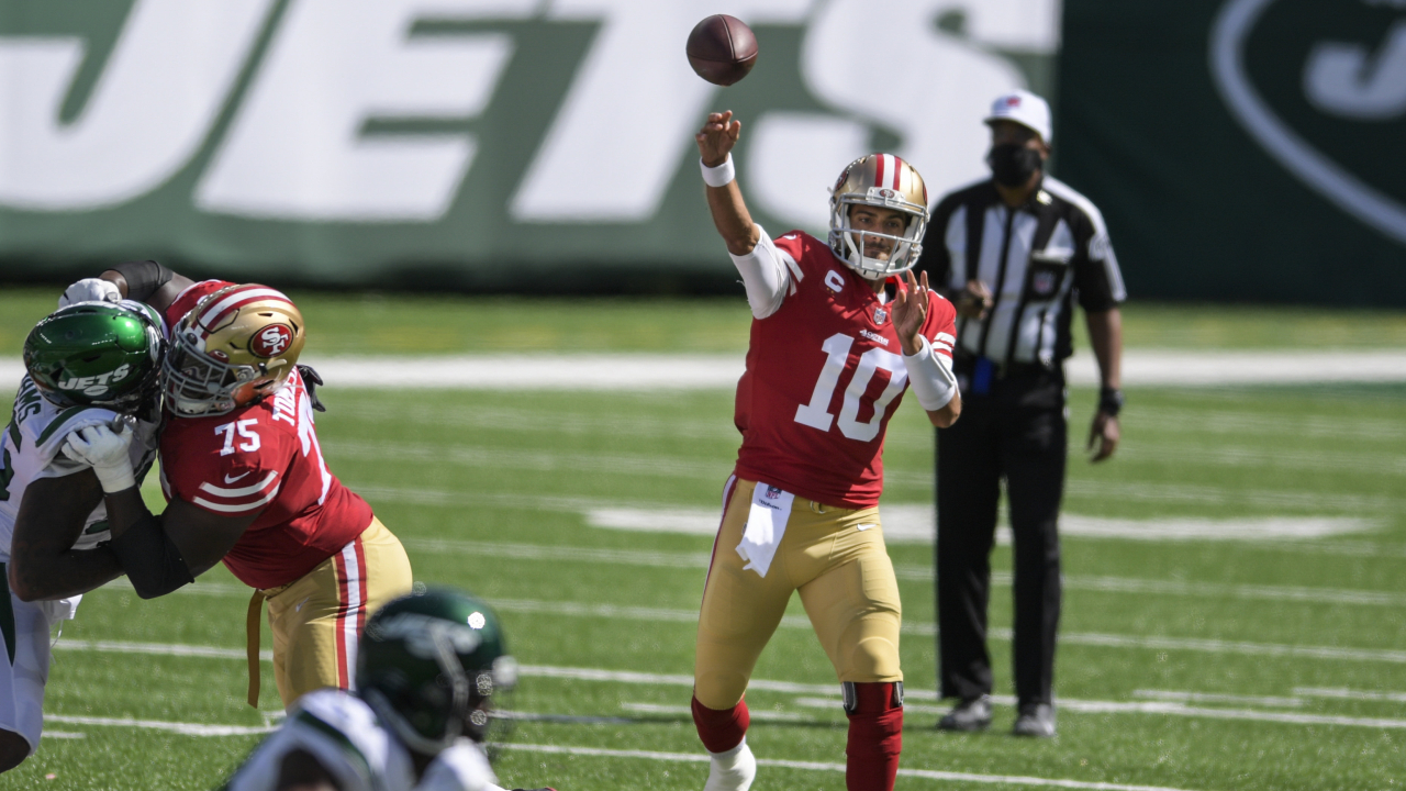 San Francisco 49ers blast New York Jets 31-13, but lose Garoppolo