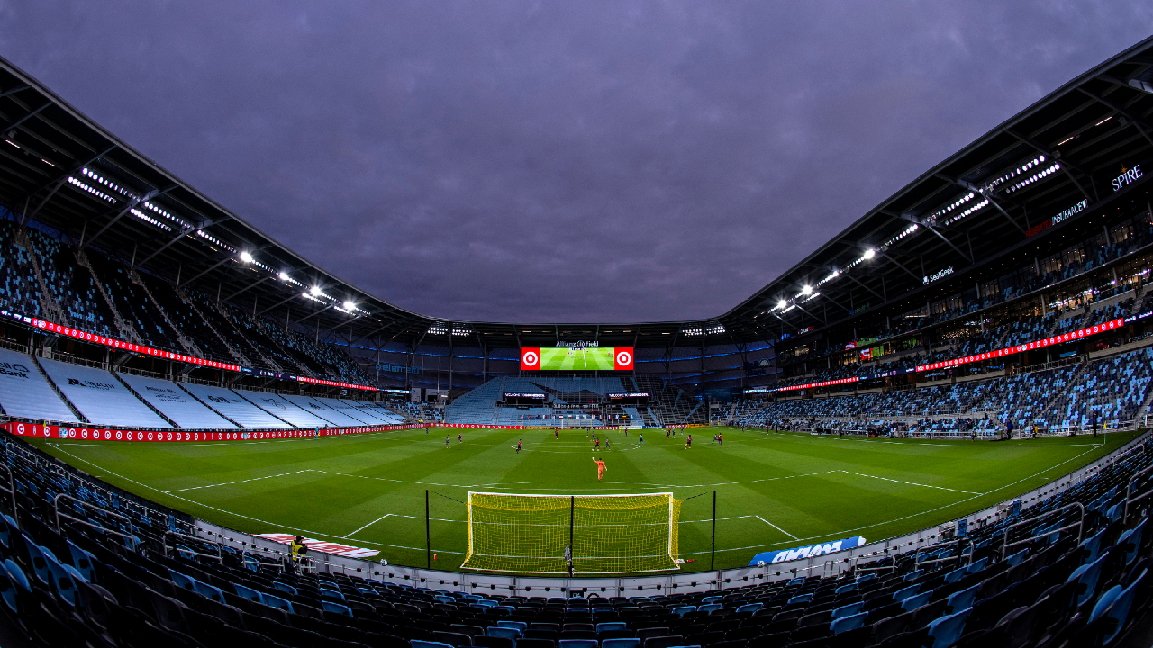 Clouds float above a soccer field. (Carlos Gonzalez/Star Tribune via AP)
