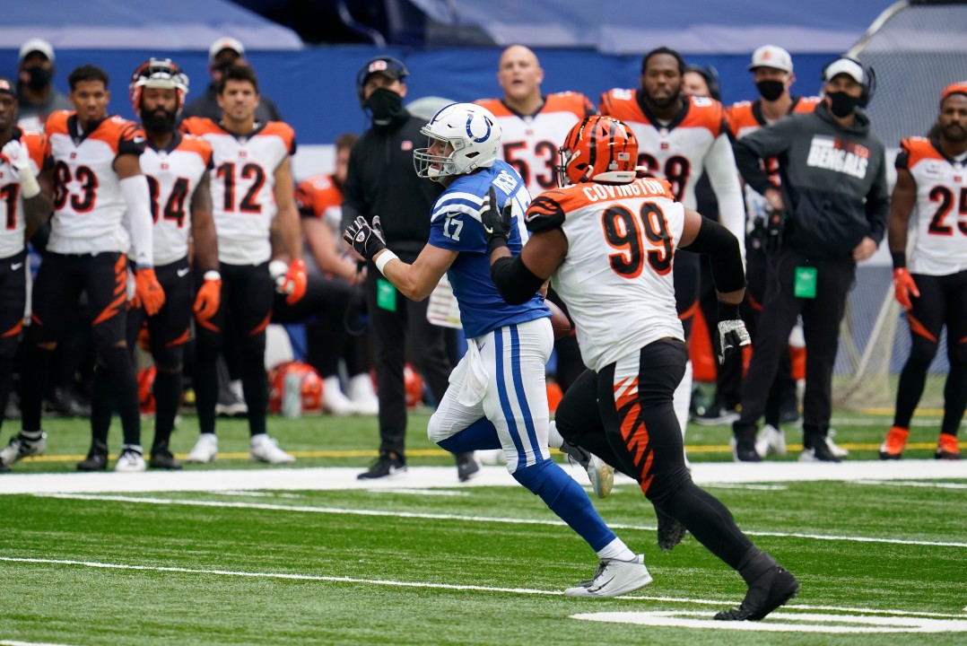 Rivers throw 3 TD passes as Colts rally past Bengals 31-27