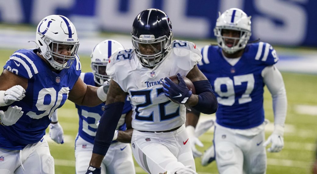 Henry leads Titans' run to AFC South lead 45-26 over Colts