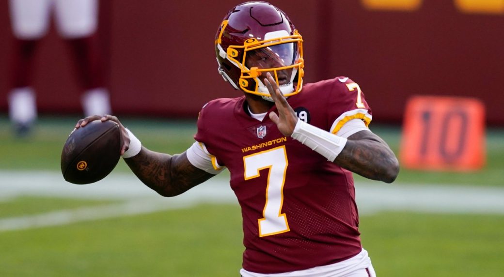 Pittsburgh Steelers quarterback Dwayne Haskins (3) passes against