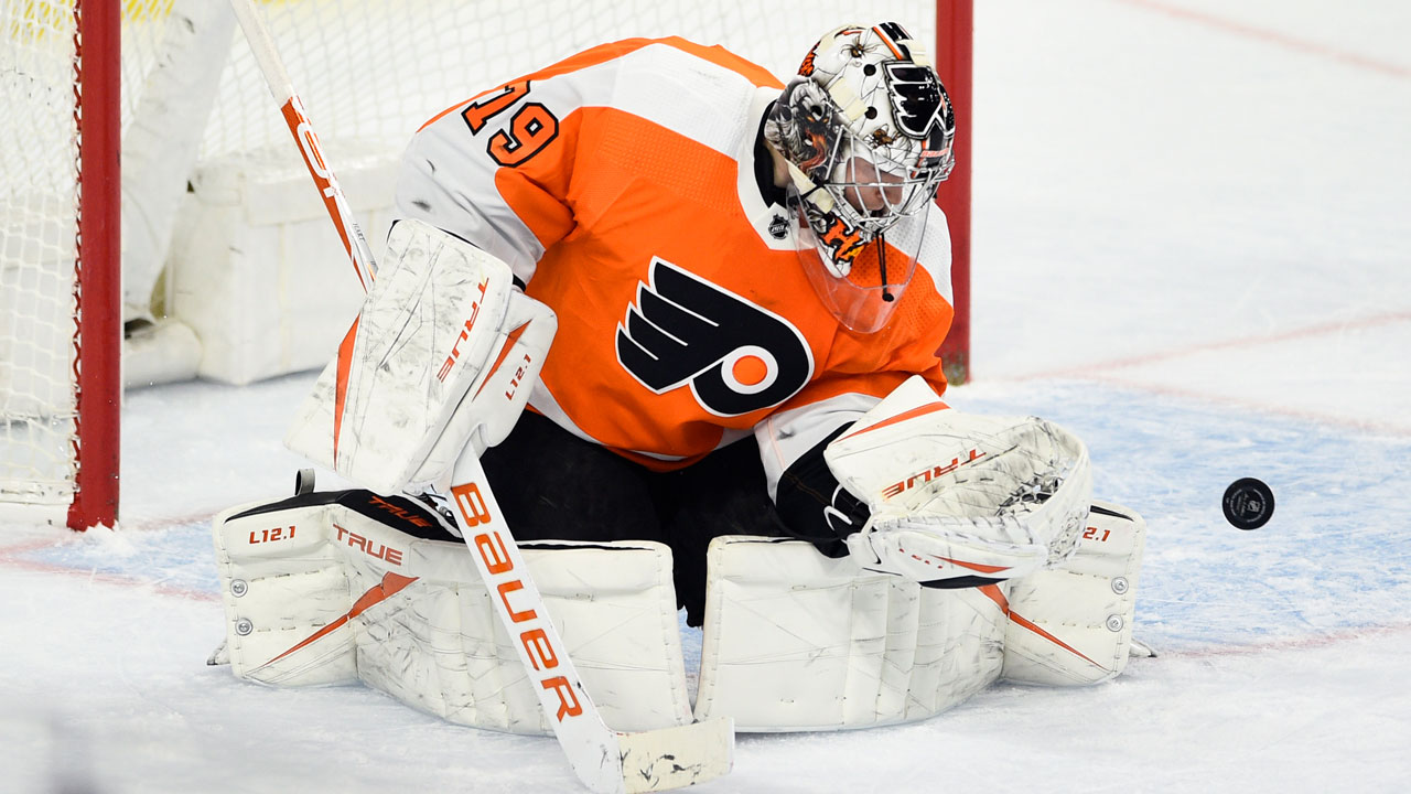 Carter Hart. First NHL start  Philadelphia flyers hockey, Flyers hockey,  Nhl flyers