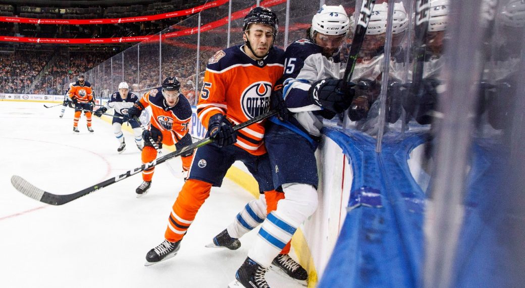 Oilers dressing seven defencemen as Evan Bouchard earns chance