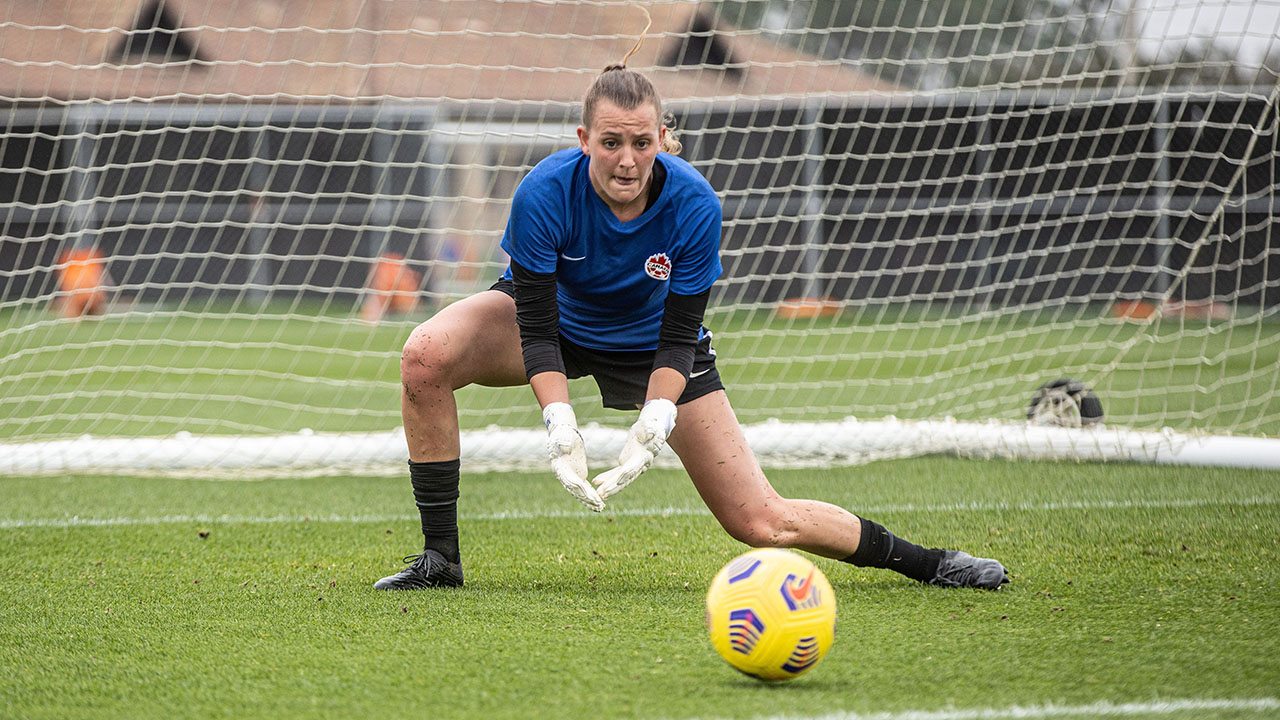 Canadian keeper Rylee Foster takes part in a training session for the national team in Florida on Feb.17, 2021. THE CANADIAN PRESS/HO-Canada Soccer