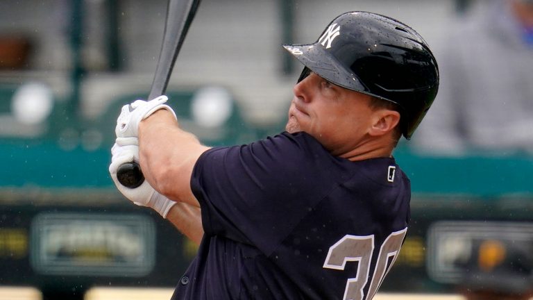 New York Yankees first baseman Jay Bruce has announced his retirement after 14 seasons. (Gene J. Puskar/AP)