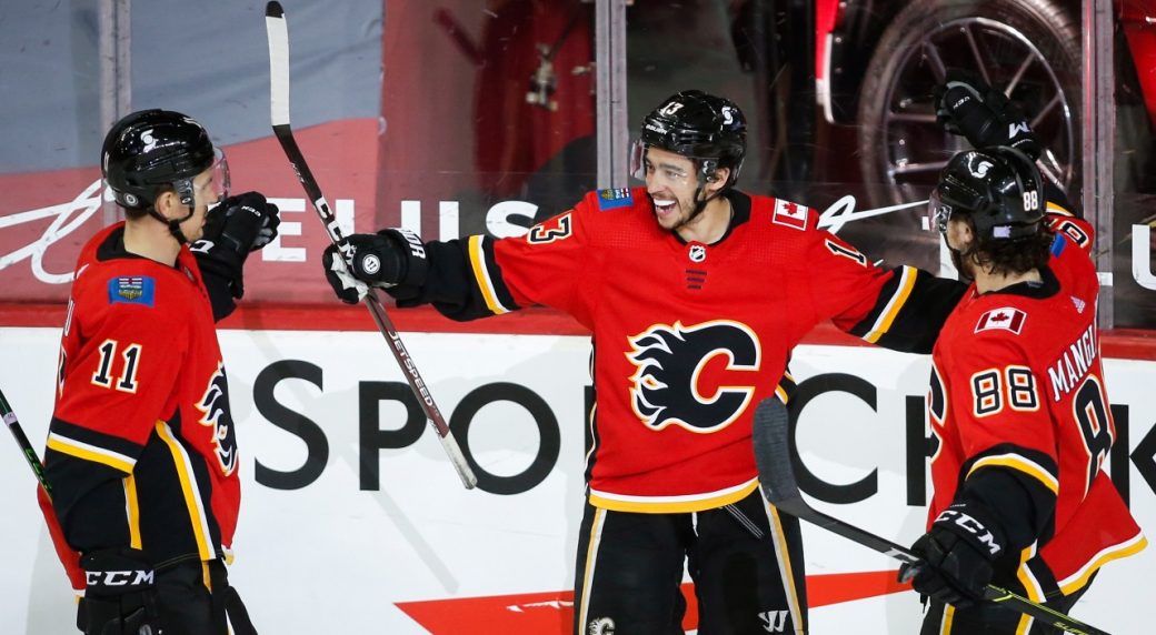 Gaudreau keys 'huge' win as Flames in striking dis