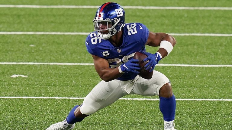 New York Giants running back Saquon Barkley. (Seth Wenig/AP)