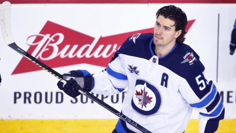 NHL profile photo on Winnipeg Jets player Mark Scheifele at a game against the Calgary Flames in Calgary, Alta. on March 27, 2021. THE CANADIAN PRESS IMAGES/Larry MacDougal
