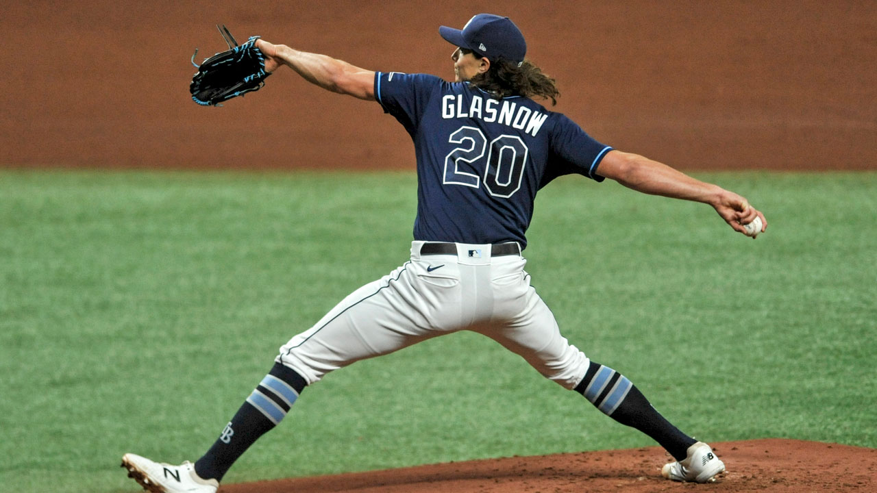 Glasnow strikes out 14 to carry Rays by Rangers