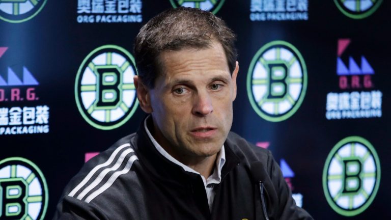 Boston Bruins General Manager Don Sweeney speaks during a news conference at the hockey team's practice facility, Tuesday, Sept. 17, 2019, in Boston. (Elise Amendola/AP)