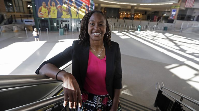 Indiana Fever GM and VP of Basketball Operations Tamika Catchings. (AP Photo/Darron Cummings)