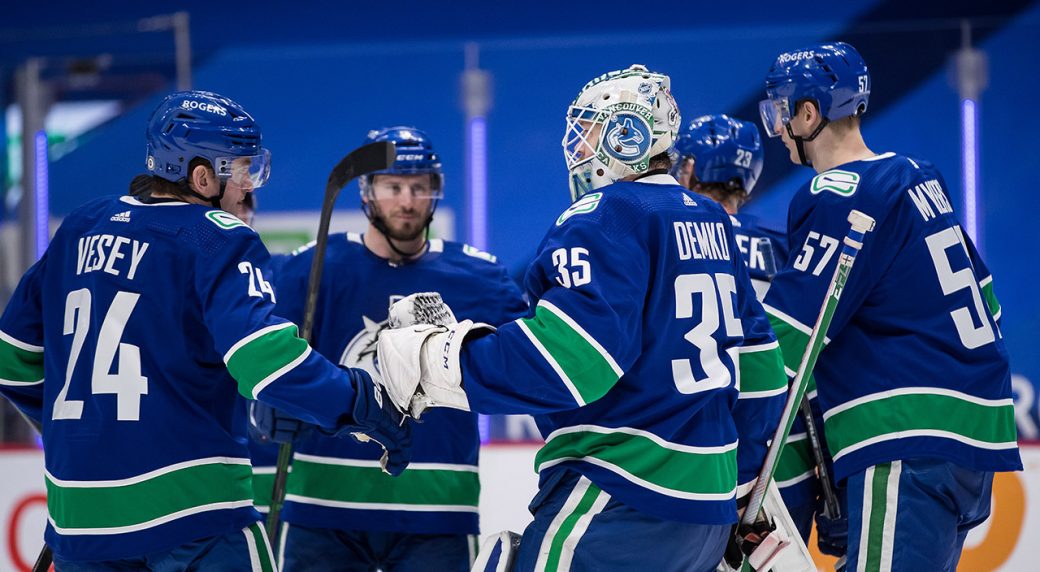Canucks' Will Lockwood played his first NHL game, and the Canucks beat the Flames 4-2
