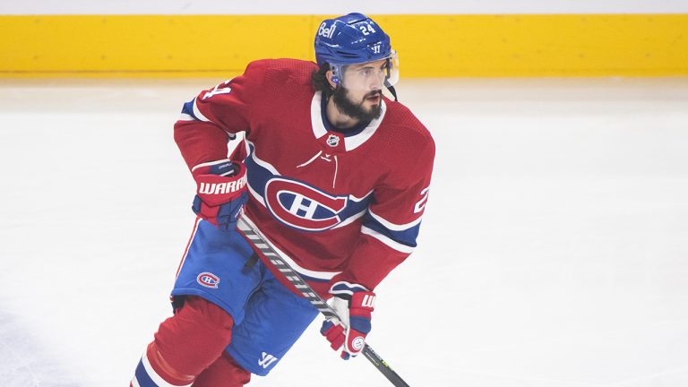 Montreal Canadiens' Phillip Danault skates prior to an NHL hockey game. (Graham Hughes/CP)