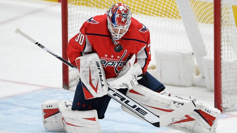 Washington Capitals goaltender Ilya Samsonov (30). (Nick Wass/AP)