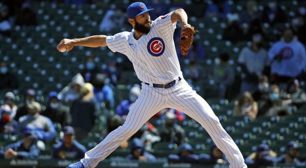 Chicago Cubs pitcher Jake Arrieta received the Dodger Stadium pitching  rubber.