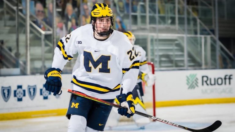 Michigan defenceman Owen Power is the No. 1 ranked North American skater for the 2021 NHL Draft. (@KyleCannillo on Twitter)