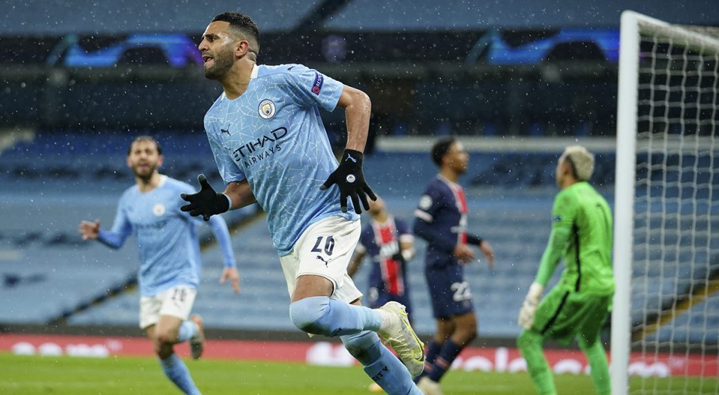 ISTANBUL - Riyad Mahrez of Manchester City FC with the UEFA