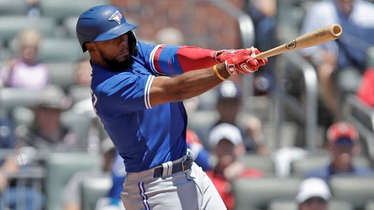 Toronto Blue Jays' Teoscar Hernandez swings. (Ben Margot/AP)