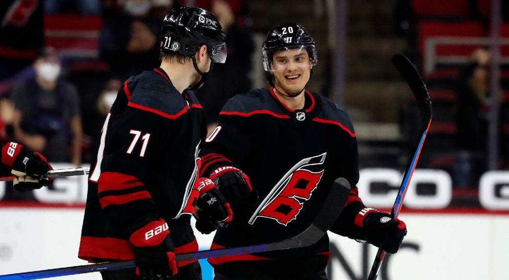 Sebastian Aho leads Hurricanes to win over Rangers in NHL's return