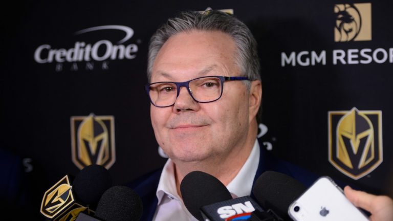 Vegas Golden Knights general manager Kelly McCrimmon holds a news conference in Ottawa on Wednesday, Jan 15., 2019. (Sean Kilpatrick/CP)