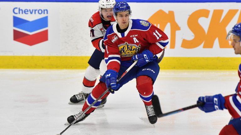 Dylan Guenther is one of the most offensively gifted forwards in the 2021 draft class and should find himself on an NHL power play very soon. (Andy Devlin/Edmonton Oil Kings)