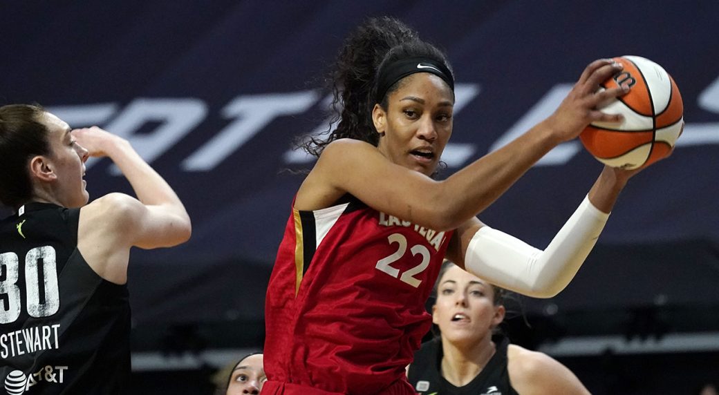 A'ja Wilson celebrates repeat WNBA championship with coach Dawn Staley