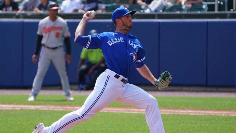 Patrick Murphy #66 of the Toronto Blue Jays pitches during the fifth inning against the Baltimore Orioles. (Kevin Hoffman/Getty Images)