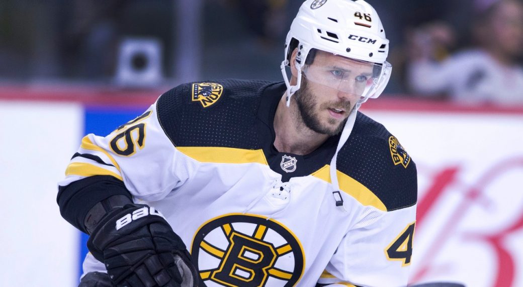 December 20, 2015; Boston, MA, USA; Boston Bruins center David Krejci (46)  during an NHL game between the Boston Bruins and New Jersey Devils at TD  Garden. Boston defeated New Jersey 2-1