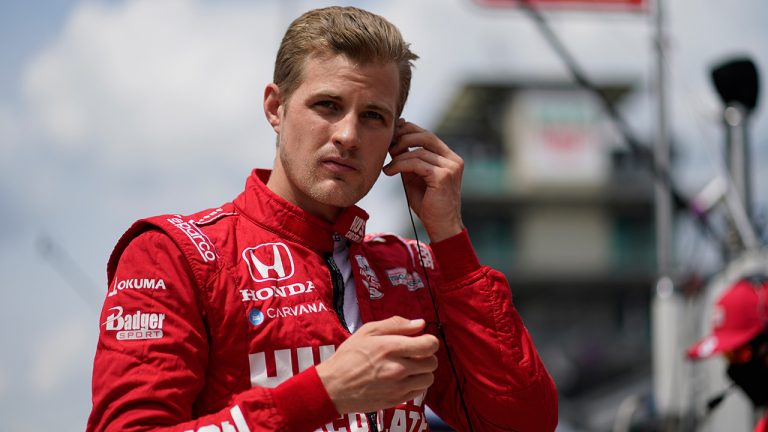 Marcus Ericsson, of Sweden, prepares to drive during practice for the Indianapolis 500 auto race at Indianapolis Motor Speedway, Thursday, May 20, 2021, in Indianapolis. (Darron Cummings/AP)