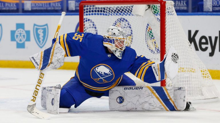 Buffalo Sabres goalie Linus Ullmark (35). (Jeffrey T. Barnes/AP)