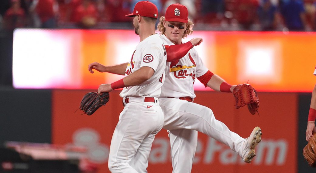 Carlson homers twice, Mikolas gets first win in two years