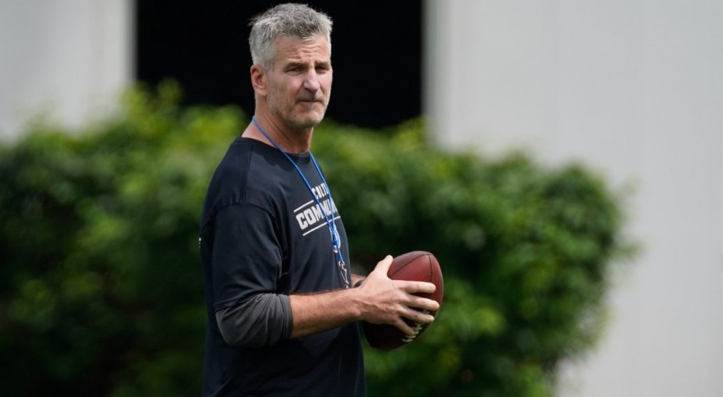 Indianapolis Colts head coach Frank Reich on the field during an