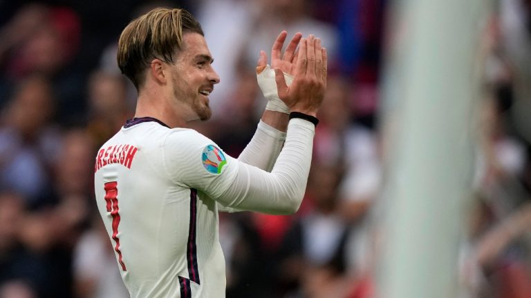 England's Jack Grealish applauds the fans. (Frank Augstein/AP)