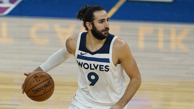 Ricky Rubio signed a short-term contract with Barcelona on Tuesday, a month after he announced that his 12-year NBA career was over. (Jeff Chiu/AP)