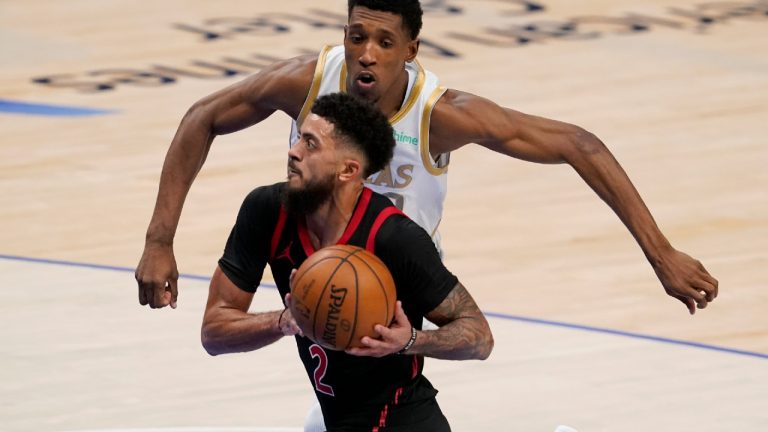 Toronto Raptors' Jalen Harris (2) sprints to the basket. (Tony Gutierrez/AP) 
