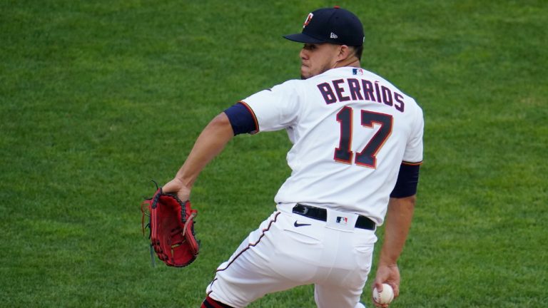 Minnesota Twins pitcher Jose Berrios throws against the Cleveland Indians in the first inning of a baseball game, Thursday, June 24, 2021, in Minneapolis (Jim Mone/AP) 
