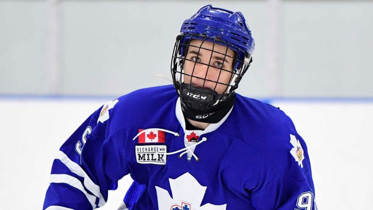 Montreal Canadiens defenceman Logan Mailloux, seen in a file photo from his minor-hockey playing days. (Dan Hickling/OHL images)