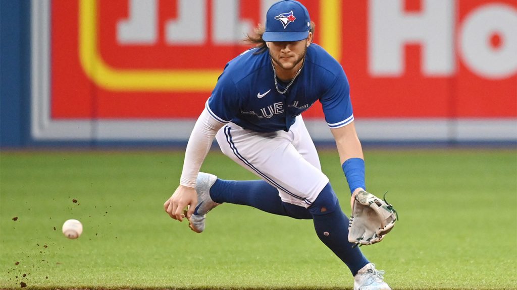 Chicago, United States. 22nd June, 2022. Toronto Blue Jays Bo Bichette puts  on the HR Squad Jacket after his grand slam home run against the Chicago  White Sox during the fourth inning