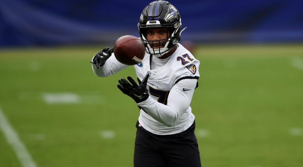 Ravens RB J.K. Dobbins back at practice after beginning camp on PUP list