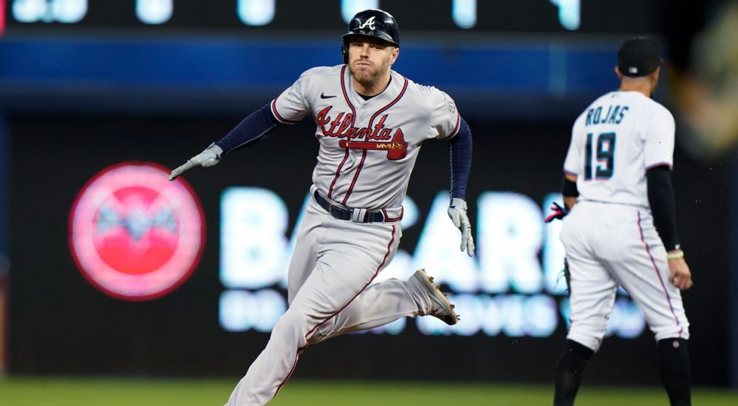 Freddie Freeman hit a home run in his first at bat against the Braves