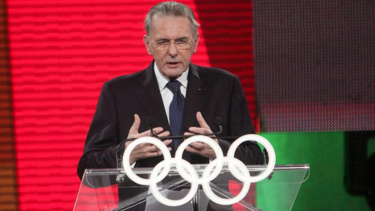 Jacques Rogge gestures as he speaks during a lunch organized by Fondation Nordiques in Quebec City, Tuesday, May 22, 2012. More than 4,000 guests attended the event where Rogge, president of the IOC, was the main speaker. (Francis Vachon/CP)
