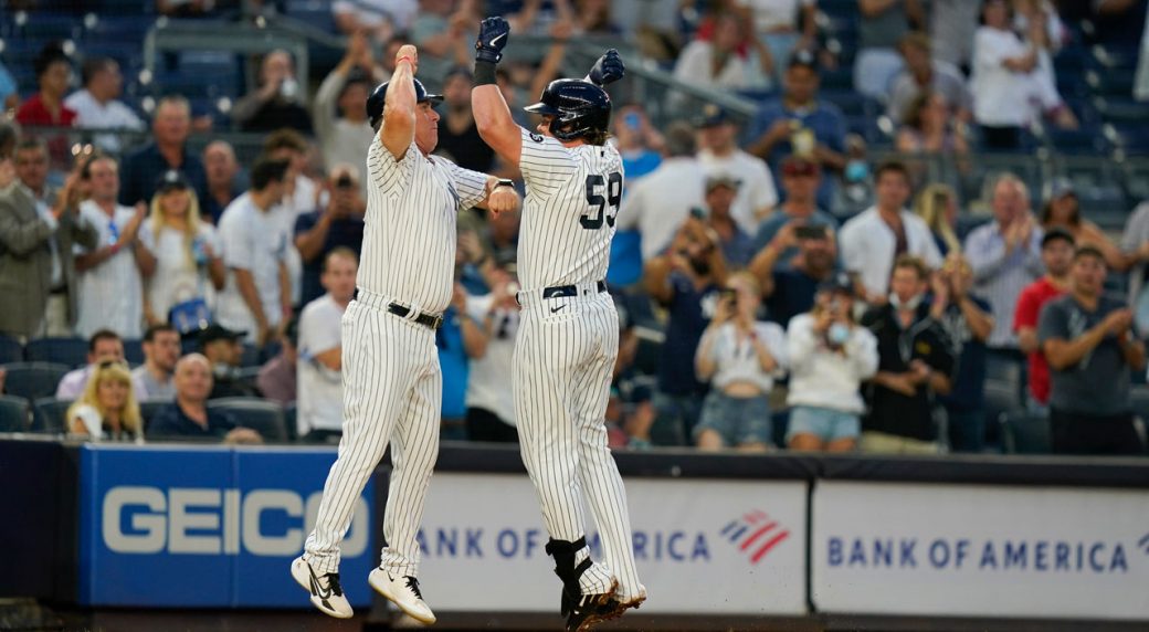 Voit's double lifts surging Yankees win over Twins