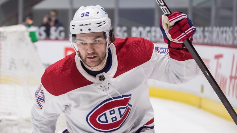 Montreal Canadiens forward Jonathan Drouin celebrates his goal against the Vancouver Canucks. (Darryl Dyck/CP)