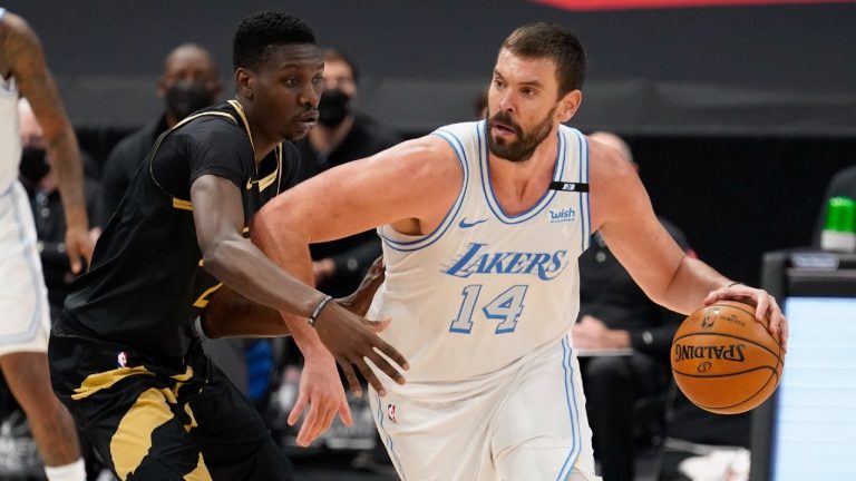 Former Los Angeles Lakers centre Marc Gasol (14). (Chris O'Meara/AP)